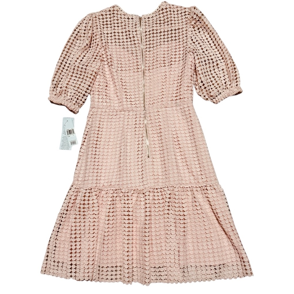 DONNA MORGAN NWT Blush Embroidered Lace Puff Sleeve Dress 2 - Picture 5 of 14